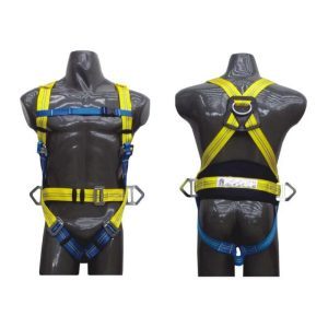 Arnés anticaídas con toma dorsal y sujeción en la cintura, protector lumbar