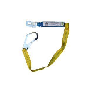 CABO DE AMARRE 1.5M CON AMORTIGUADOR Y MOSQUETON 18MM Y 55MM